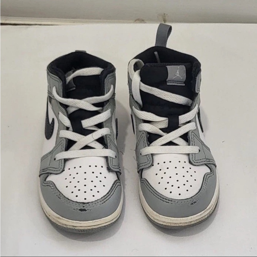 Nike Kids Gray, White & Black High-Top Sneakers